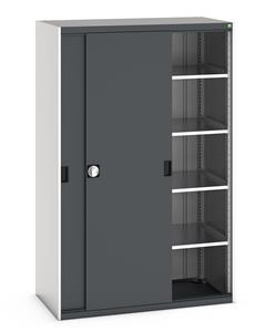 Bott cubio cupboard with lockable sliding doors 2000mm high x 1050mm wide x 650mm deep and supplied with 2 x 160kg capacity shelves.   Ideal for areas with limited space where standard outward opening doors would not be suitable.... Bott Cubio Sliding Door Cupboards restricted space tool cupboard